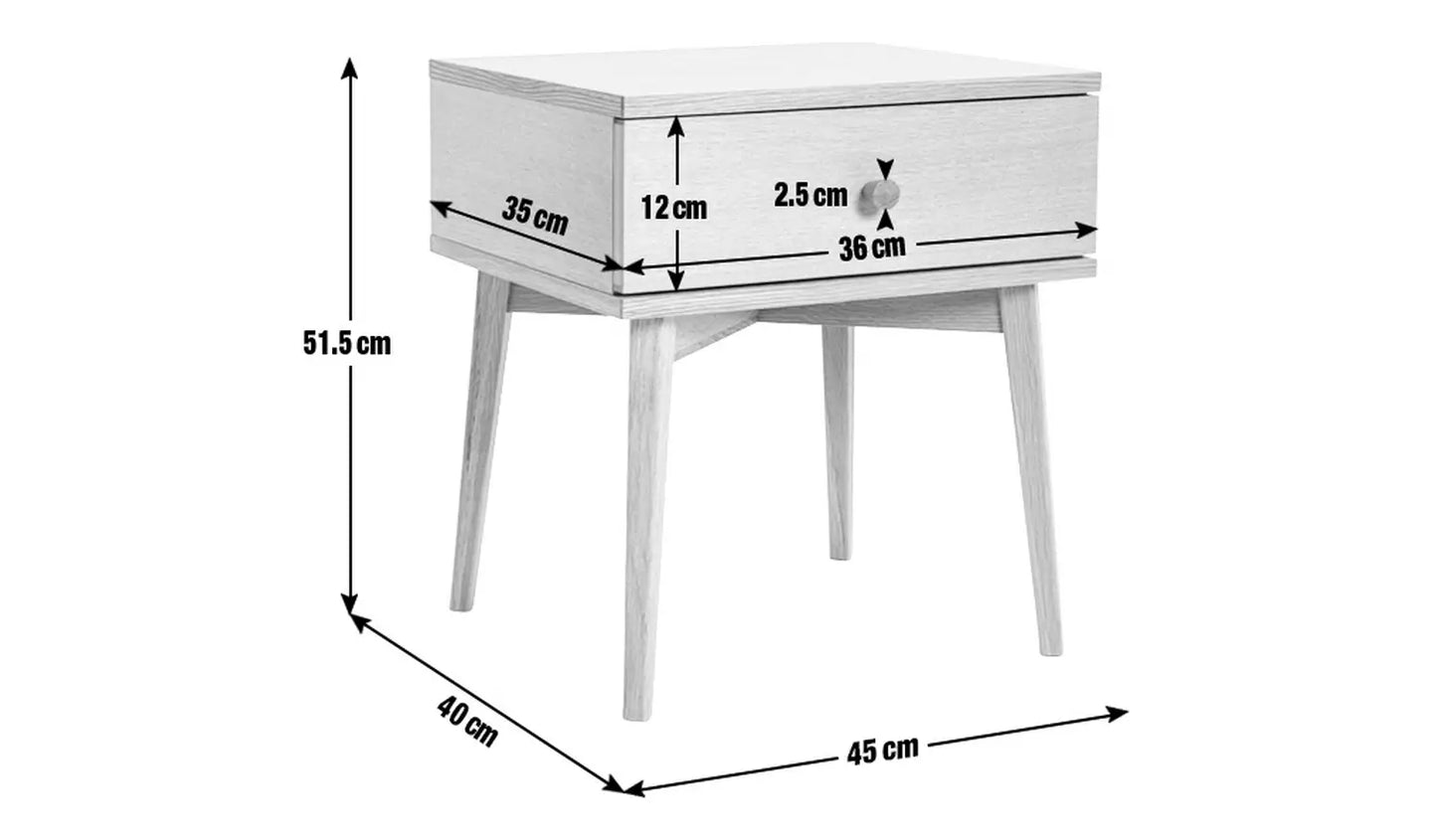 Assembled Habitat Kirk 1 Drawer Bedside Table - Walnut